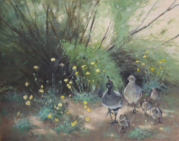 original oil painting by Linda Budge - an afternoon stroll