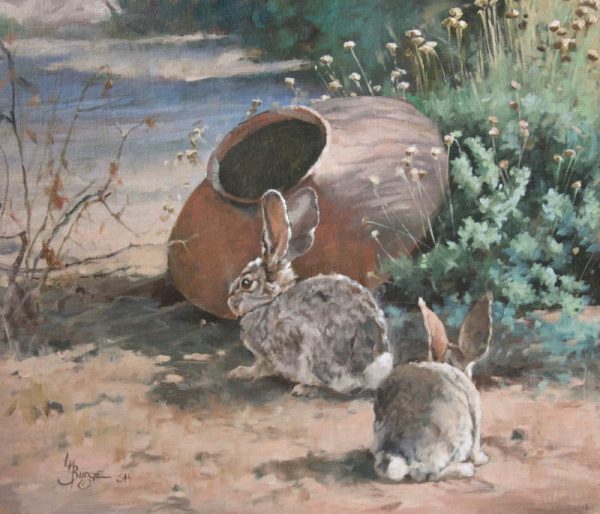 original oil painting by Linda Budge - dust bunnies