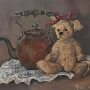 antique doll with kettle