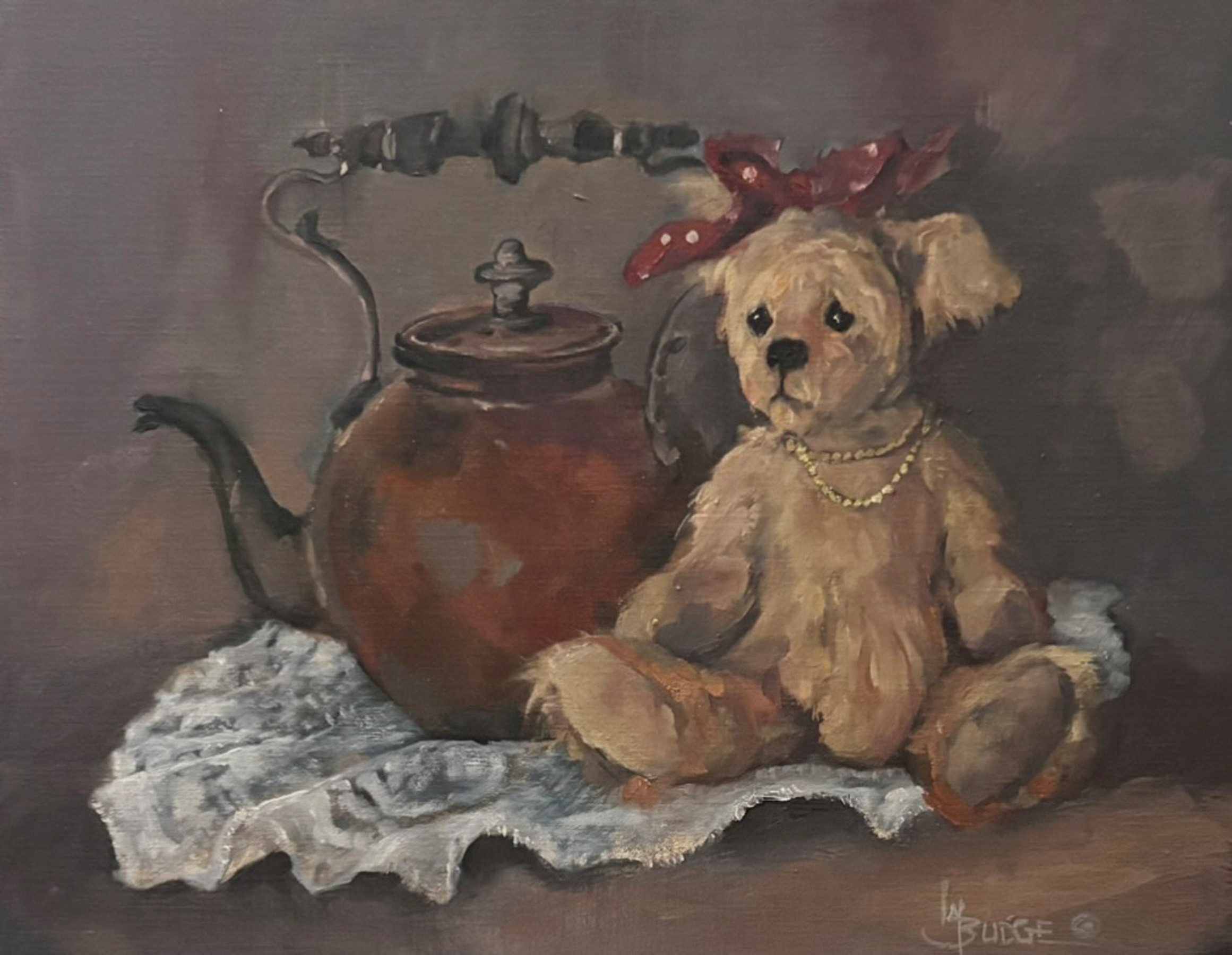 antique doll with kettle